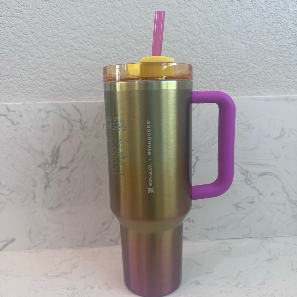 Starbucks Stanley Sunset Gradient Tumbler with Purple Handle